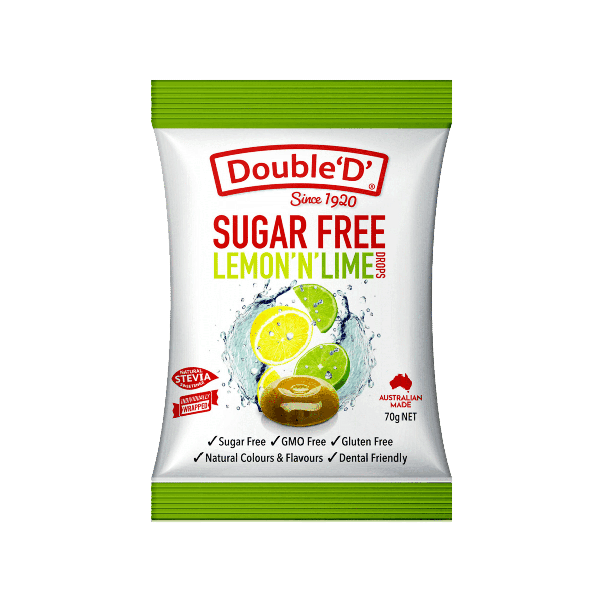 Product Double D Sugar Free Lemon N Lime Drops 70g